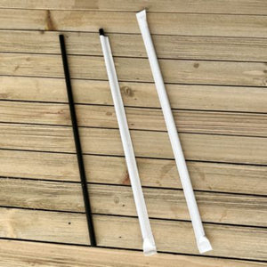 Straw, Unwrapped, 10.25" Giant, Black, 300/Box - 4/CS (BWKGST1025BK)