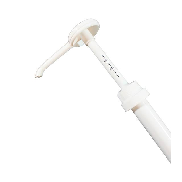 Deluxe 1 oz. 38 mm Plastic Dispensing Pump, 10 3/4" Tube Length, White - Fits Standard Gallons 901