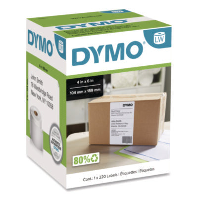 DYMO LabelWriter Shipping Labels, 4" x 6", White, 220/Roll (1744907)