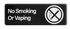 Sign, No Smoking or Vaping, 3" x 9", Black