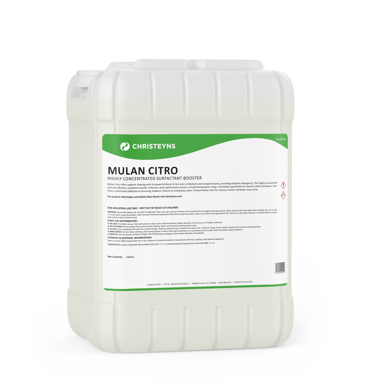 Christeyns Mulan Citro Highly Concentrated Surfactant Booster, 5 Gallon (145559)
