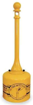 Eagle Cigarette Receptacle / Butt Can, 5 Gallon, Yellow