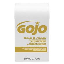 Load image into Gallery viewer, GOJO Gold &amp; Klean Lotion Soap, Bag-in-Box Dispenser Refill, Floral Balsam, 800mL - 12/CS (9127-12)
