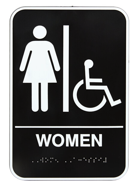 Sign, Women, 6" x 9", Black & White