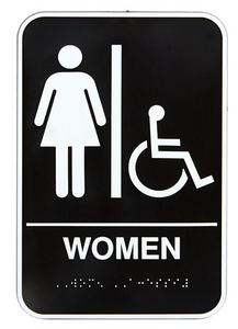 Sign, Women, 6" x 9", Black & White