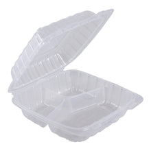 Load image into Gallery viewer, Empress Clear Hinged Container, 8" x 8", 3 Compartment, Vented - 200/CS (ECLPPHL-83)
