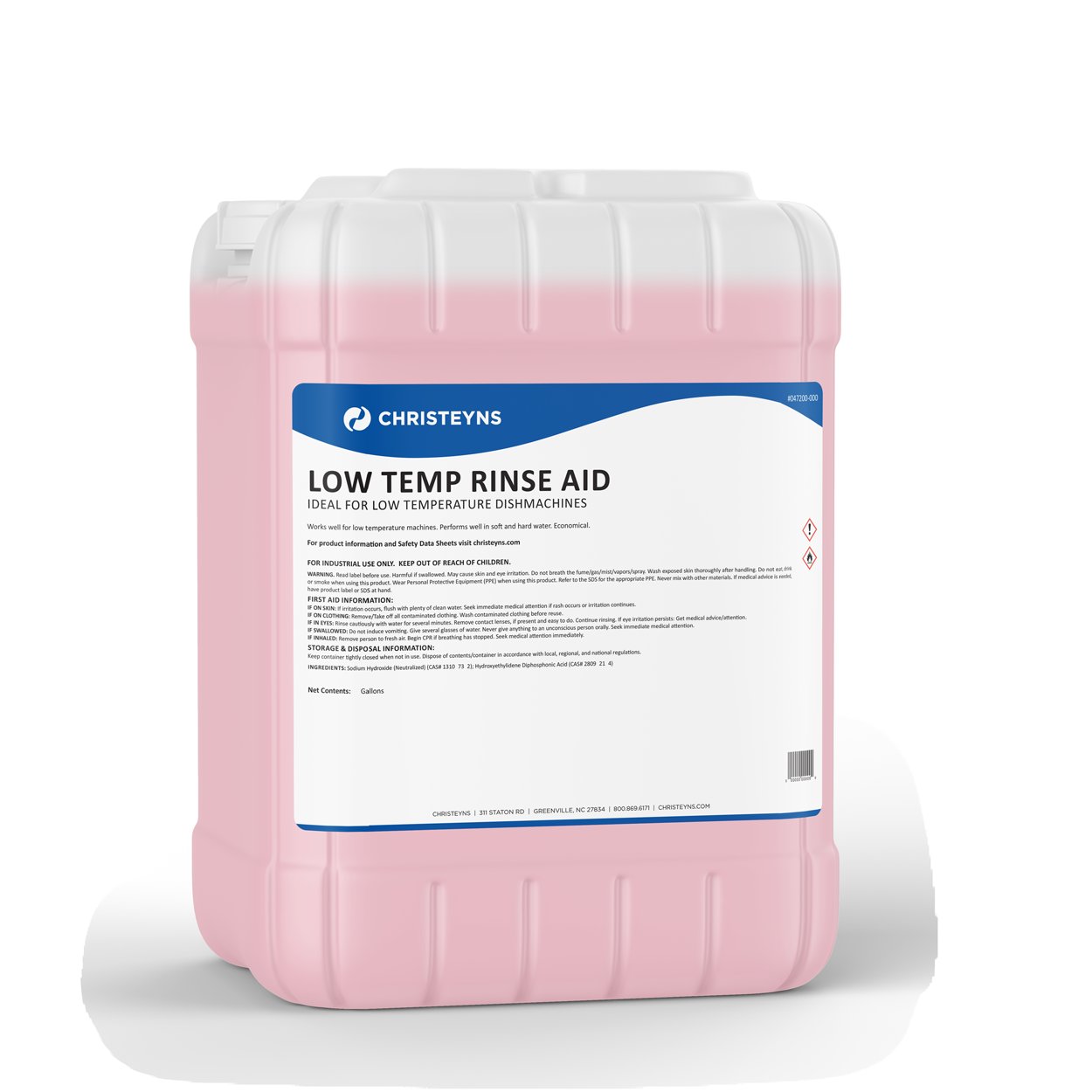 Christeyns Low Temp Rinse Aid, 5 Gallon Pail