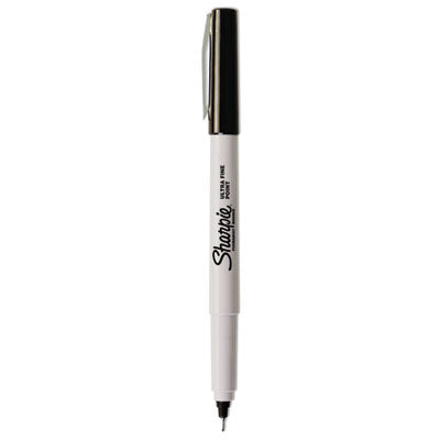 Sharpie Ultra Fine Tip Permanent Marker, Ultra-Fine Needle Tip, Black - 12/Box (37001)