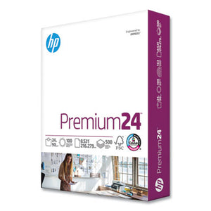 HP Premium24 Copy Paper, 98 Bright, 24 lb. Bond Weight, 8.5" x 11", Ultra White - 500/Ream (11240-0)