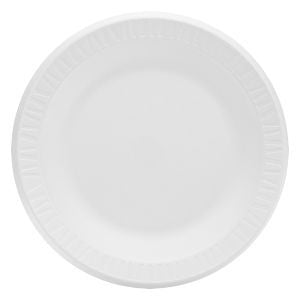 Dart White Styrofoam Plate, 10 1/4", 1 Compartment - 125ct. 4/CS (10PWCR)