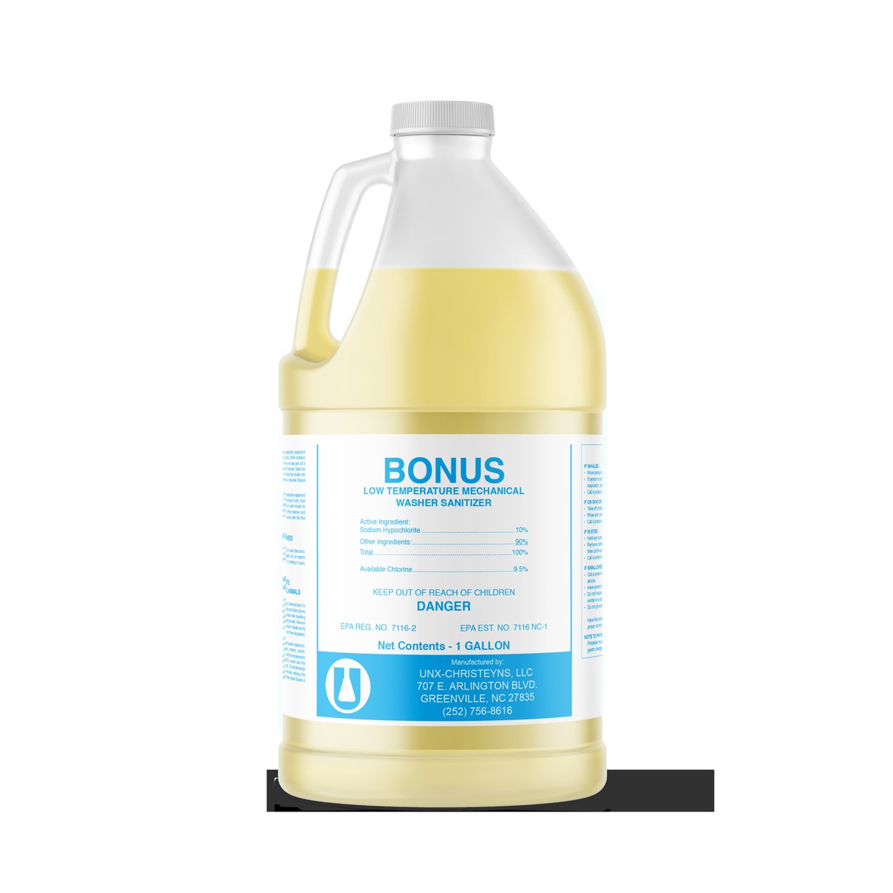 Christeyns Bonus Low Temperature Dish Machine Chlorine Sanitizer, 1 Gallon - 4/CS