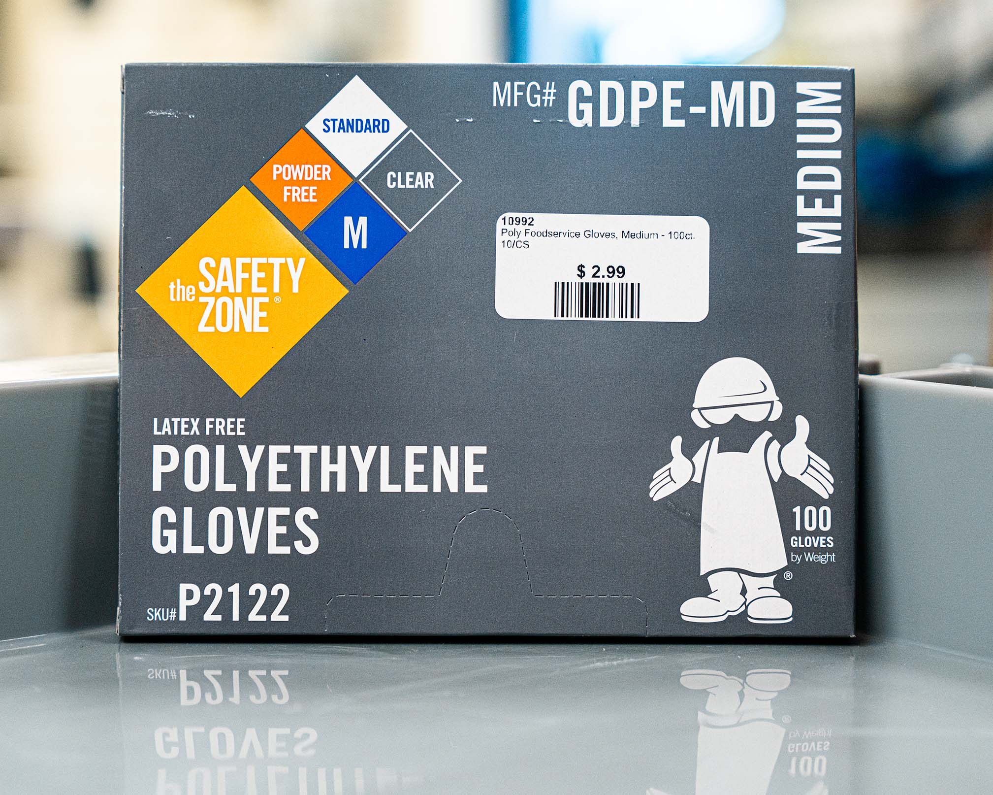 Poly Foodservice Gloves, Medium - 100ct. Box - 10/CS