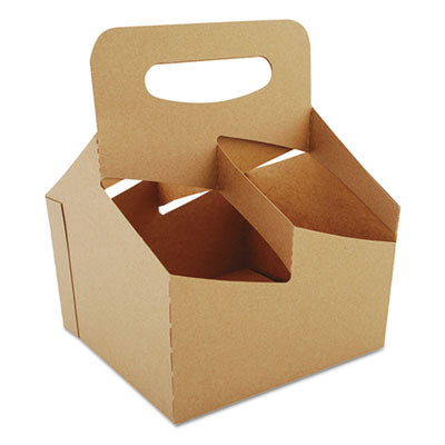 Pop-Up Drink Carrier, 4-Cup, Up to 32 oz. Drinks, 7.25" x 7" x 9.25", White - 250/CS (2788)
