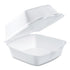 Dart Hinged Lid Styrofoam Container, 5.38" x 5.5" x 2.88", White, 125ct. - 4/CS (50HT1)
