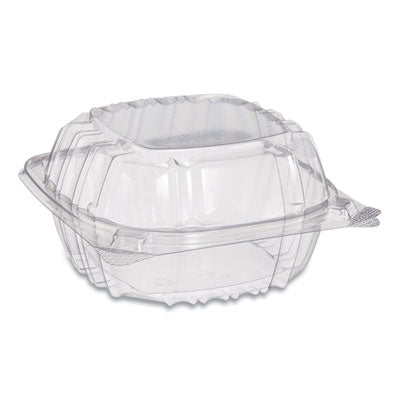 Dart ClearSeal Hinged Lid Plastic Container, Clear, 5.8" x 6" x 3", 125ct. - 4/CS (C57PST1)