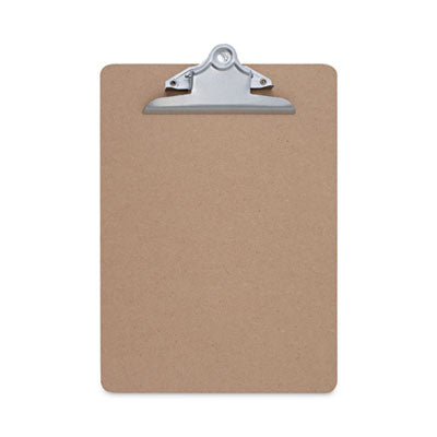 Hardboard Clipboard, 1.25" Clip Capacity, Holds 8.5" x 11" Sheets, Brown (UNV40304)