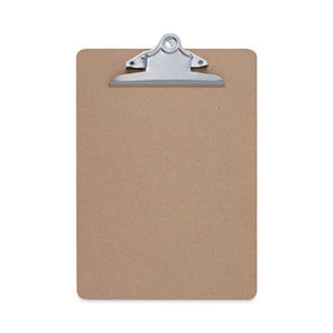 Hardboard Clipboard, 1.25" Clip Capacity, Holds 8.5" x 11" Sheets, Brown (UNV40304)