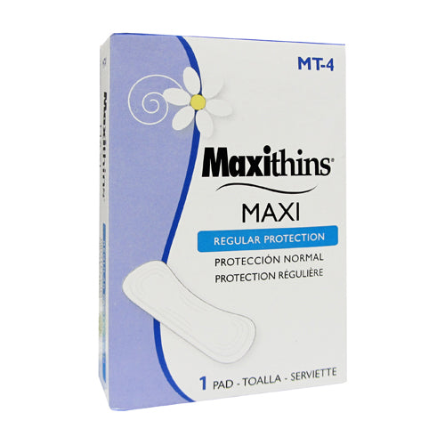 Maxithins Vended Sanitary Napkins, #4, Maxi - 250 Individually Boxed Napkins per Carton (MT-4)