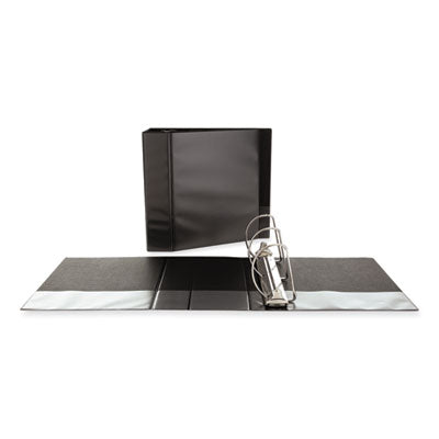 Universal Slant D-Ring View Binder, 3 Rings, 4" Capacity, 11" x 8.5", Black
