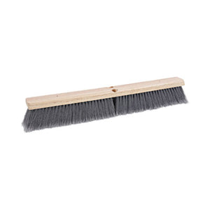 Push Broom, Gray Flagged Poly Bristles, 24" (Handle Sold Separately)
