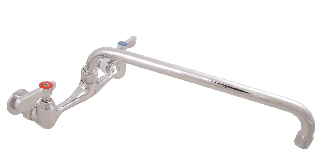WorkForce Standard Duty Faucet, 8" O.C. Splash Mount, 14" Swing Spout, 1/4 Turn Ceramic Cartridges