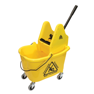MaxiRough Mop Bucket & Downpress Wringer Combo, Yellow, 35 Quart (96989)