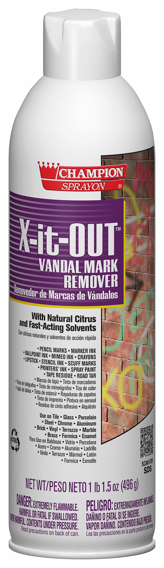 Champion X-it-OUT Vandal Graffiti Mark Remover - 17.5 oz. 12/CS (438-5149)