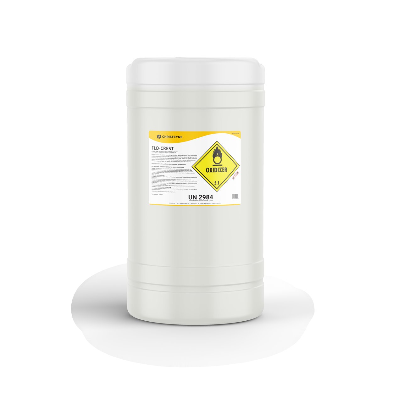 Christeyns Flo-Crest Oxygen Bleach Detergent, 15 Gallon Drum