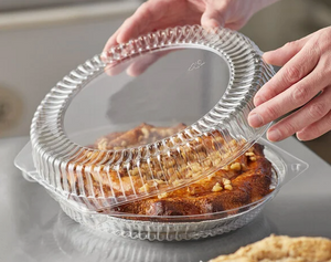 Hinged Lid Pie Container w/Low Dome Lid, 25ct. - 4/CS