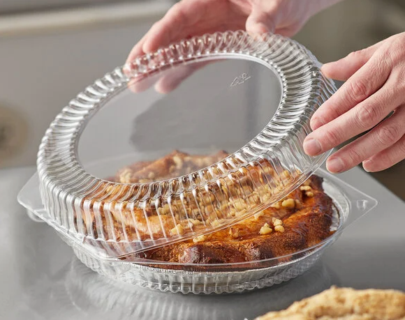 Hinged Lid Pie Container w/Low Dome Lid, 25ct. - 4/CS