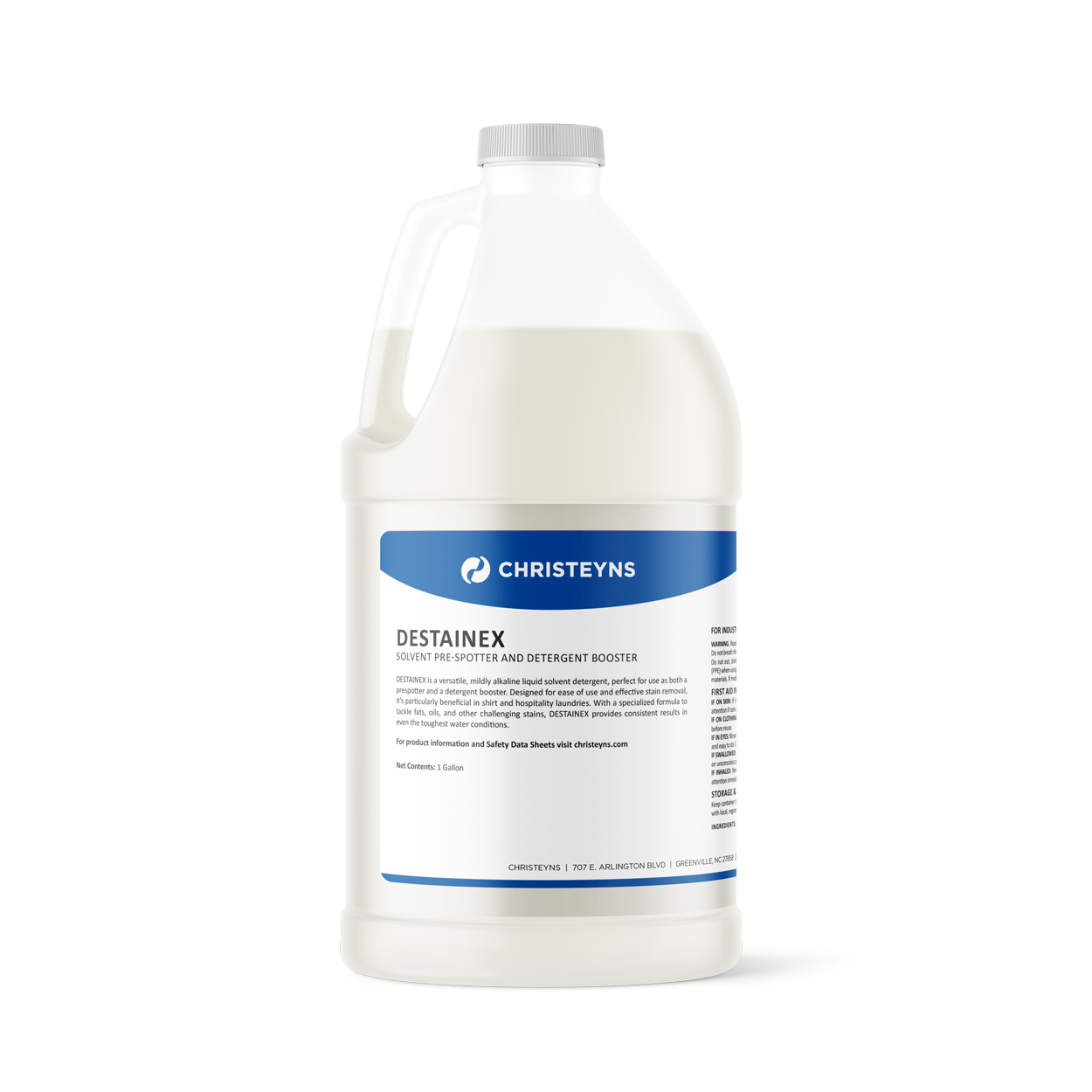 Christeyns Destainex Solvent Pre-Spotter & Detergent Booster, 1 Gallon - 4/CS