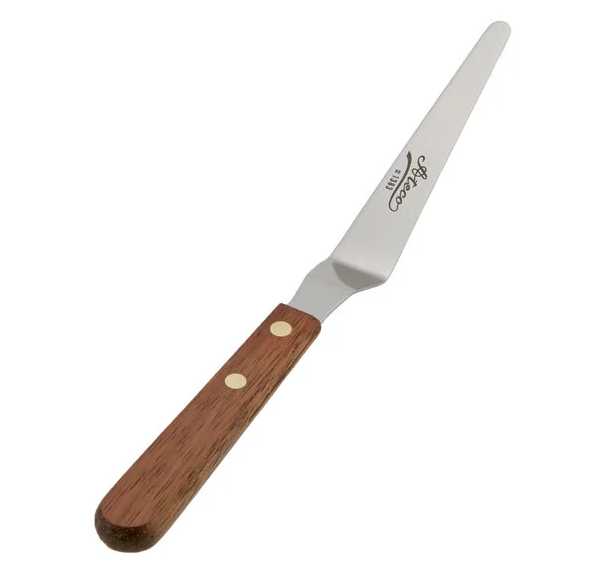 Icing Spatula, 5" Offset Stainless Steel Blade w/Wood Handle