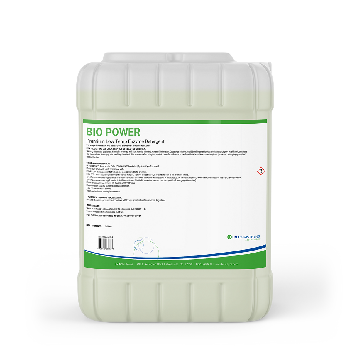 UNX Bio Power Premium Low Temp Enzyme Detergent, 5 Gallon Pail ...