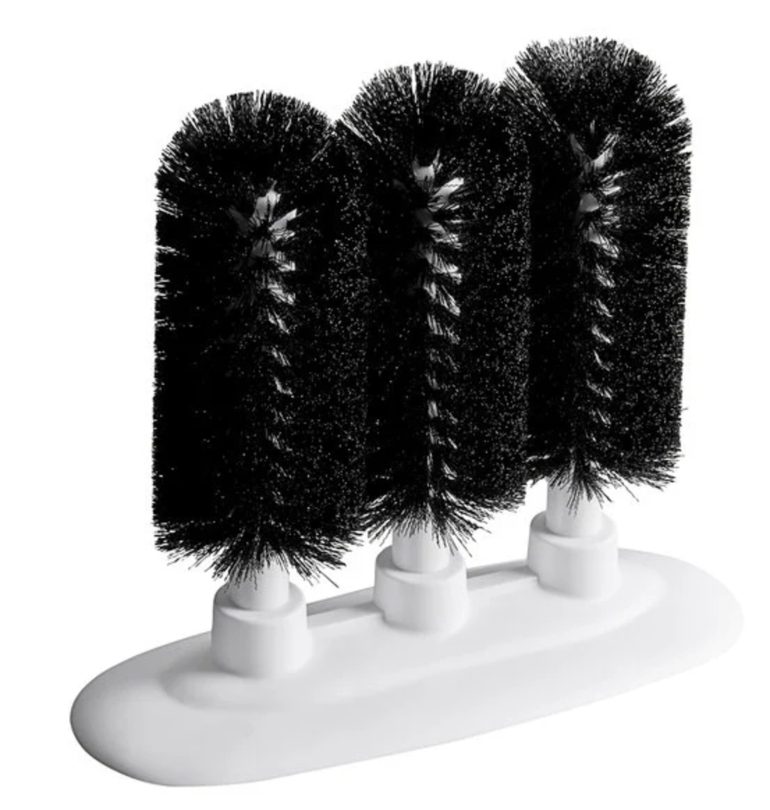 Triple Glass Brush, Nylon Bristle w/Suction Base