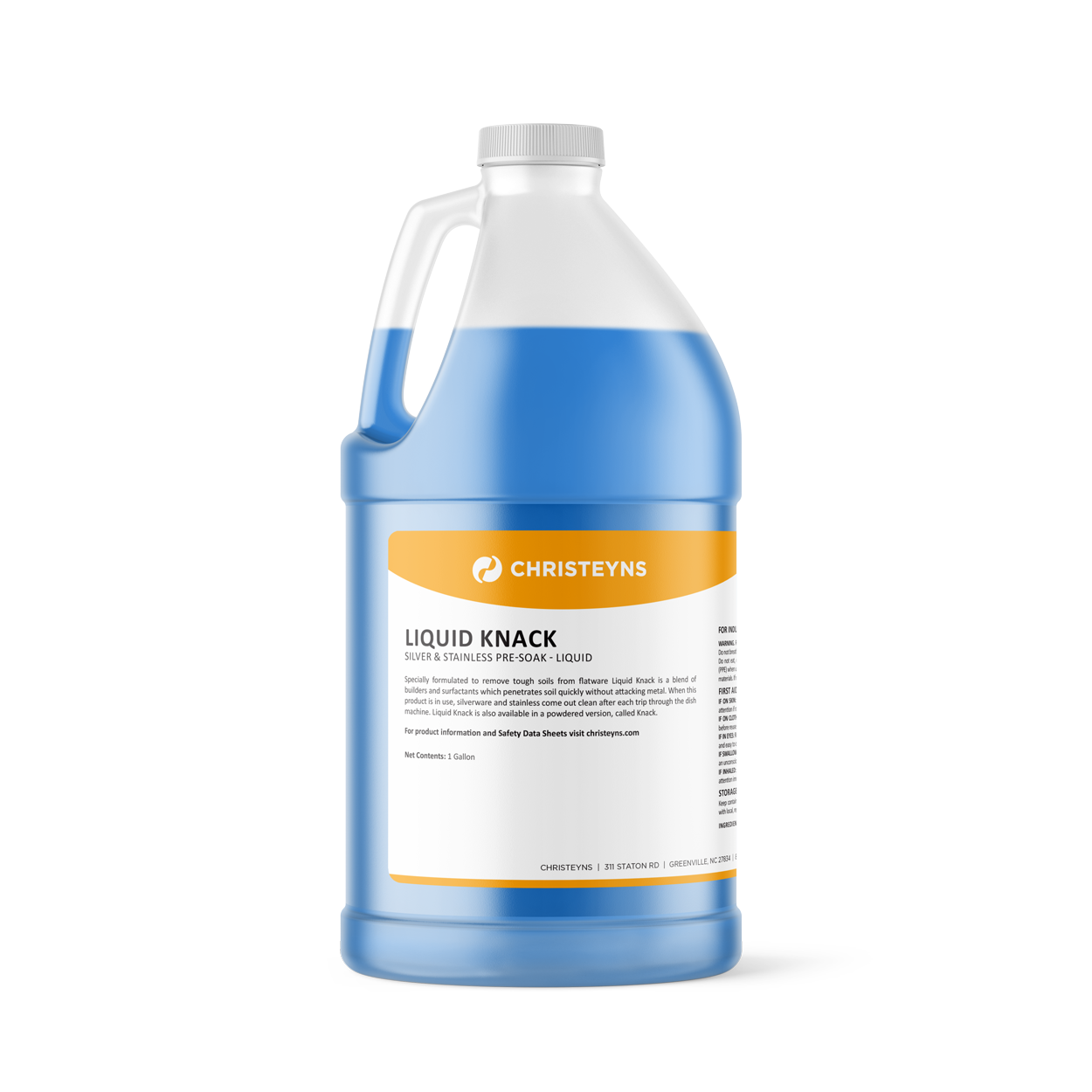 Christeyns Liquid Knack Silver & Stainless Pre-Soak, 1 Gallon - 4/CS