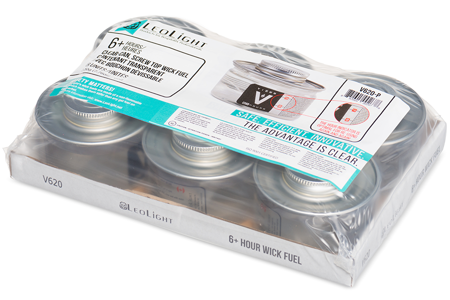 PICO Views Clear Can Wick Chafing Fuel, 6 Hour Retail Pack, 6/Pack - 48/CS (V620-R-48)