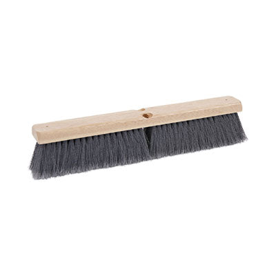 Push Broom, Gray Flagged Poly Bristles, 18" (Handle Sold Separately)