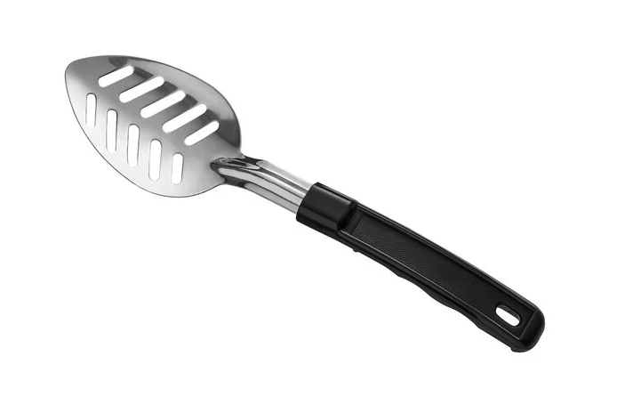 Slotted Basting Spoon w/Plastic Easy Grip Handle, 11" Long