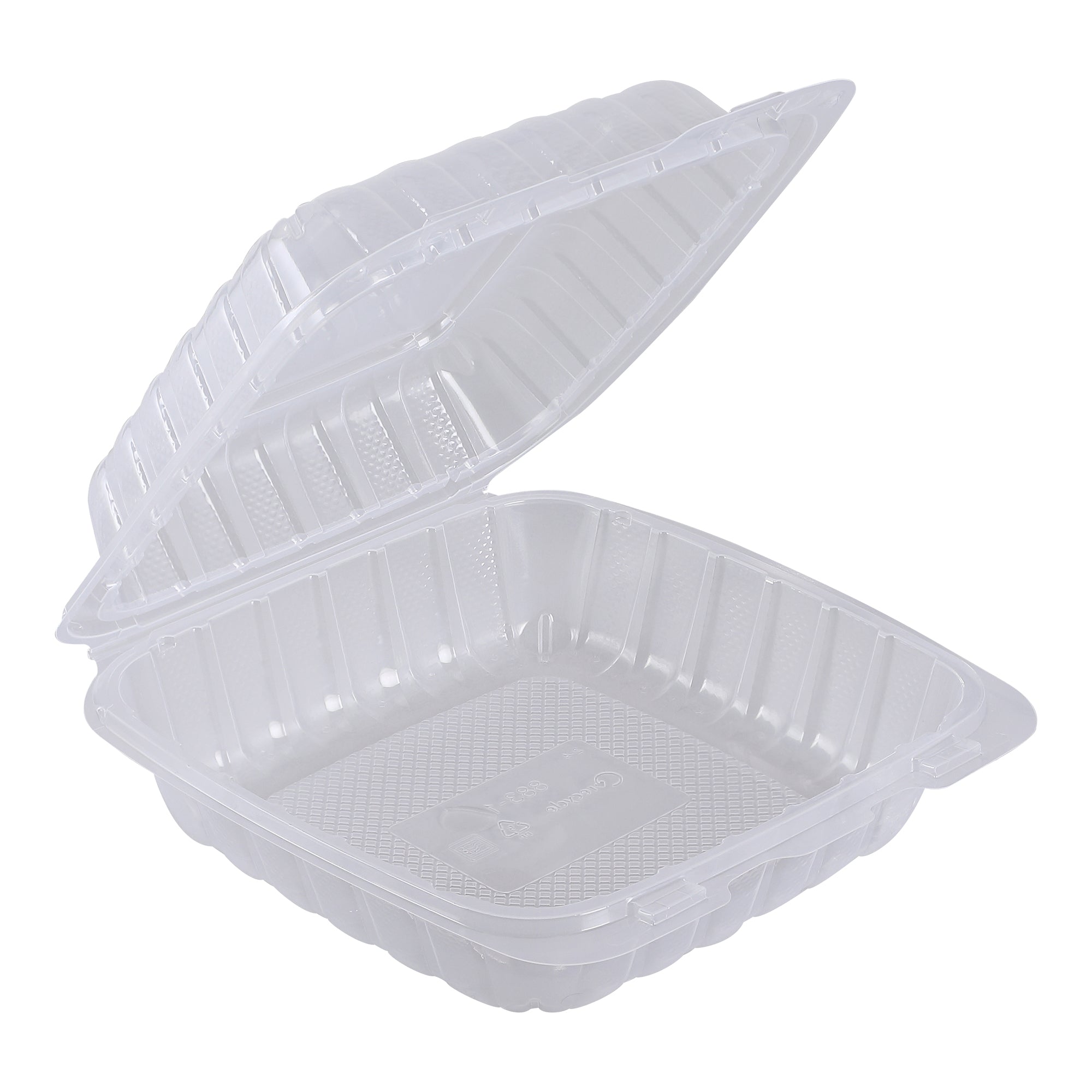 Empress Clear Hinged Container, 8" x 8", 1 Compartment, Vented - 200/CS (ECLPPHL-81)