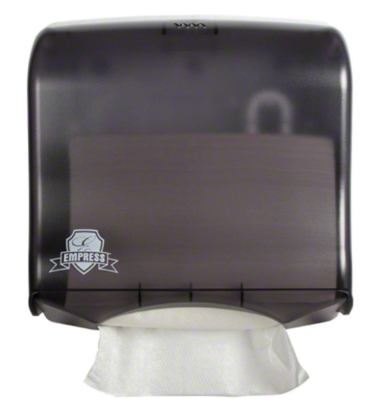 Empress Folded Towel Dispenser, Accomodates C-Fold & Multifold Towels, Black (EMP1755)