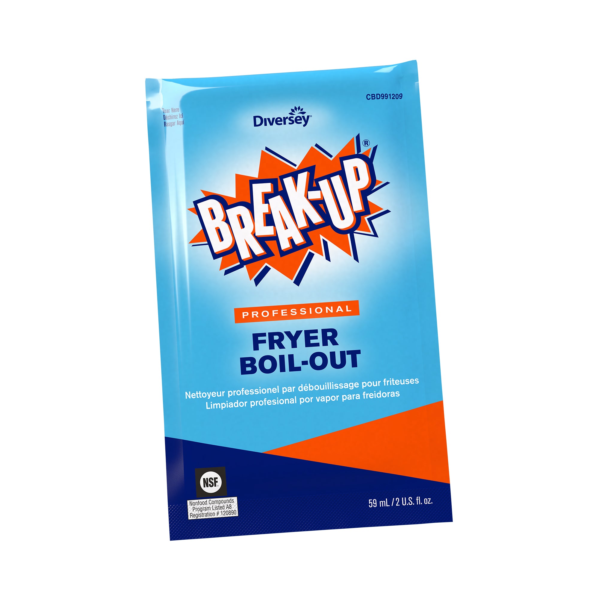 Break-Up Professional Fryer Boil-Oil Pouch, Ready to Use, 2 oz. Packet - 36/CS (CBD991209)