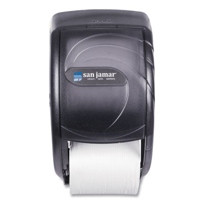 San Jamar Duett Standard Bath Tissue Dispenser, Oceans, Transparent Black Pearl (R3590TBK)