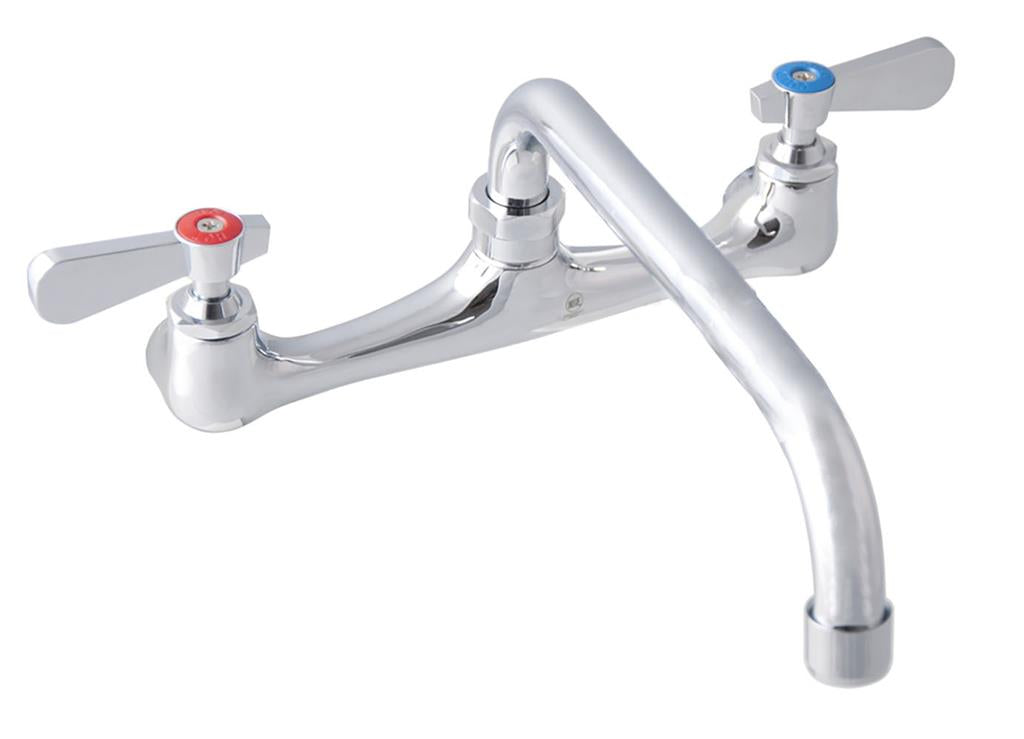 WorkForce Standard Duty Faucet, 8" O.C. Splash Mount, 8" Swing Spout, 1/4 Ceramic Cartridges