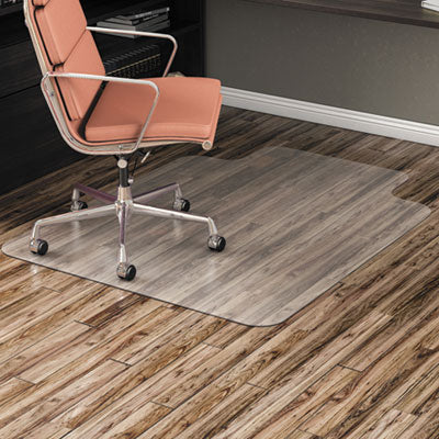 Alera All Day Use Non-Studded Chair Mat for Hard Floors, 45" x 53", Wide Lipped, Clear