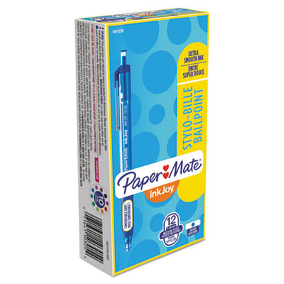 Paper Mate InkJoy 300 RT Ballpoint Ben, Retractable, Medium 1 mm, Blue Ink - 12/Box (1951259)
