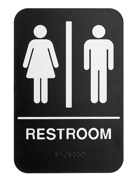 Sign, Unisex Restroom, 6" x 9" w/Braille