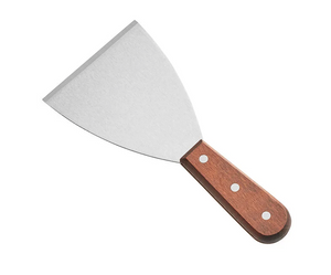 Grill Scraper w/Wood Handle, 8" x 4"