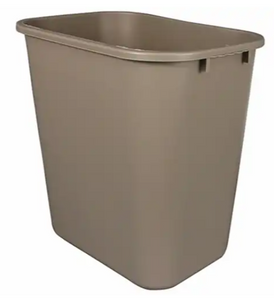 Plastic Wastebasket, 28 Quart, Beige (7702-15)
