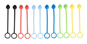 Squeeze Bottle Tethered Caps, Assorted Colors, 12/Pack