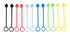 Squeeze Bottle Tethered Caps, Assorted Colors, 12/Pack